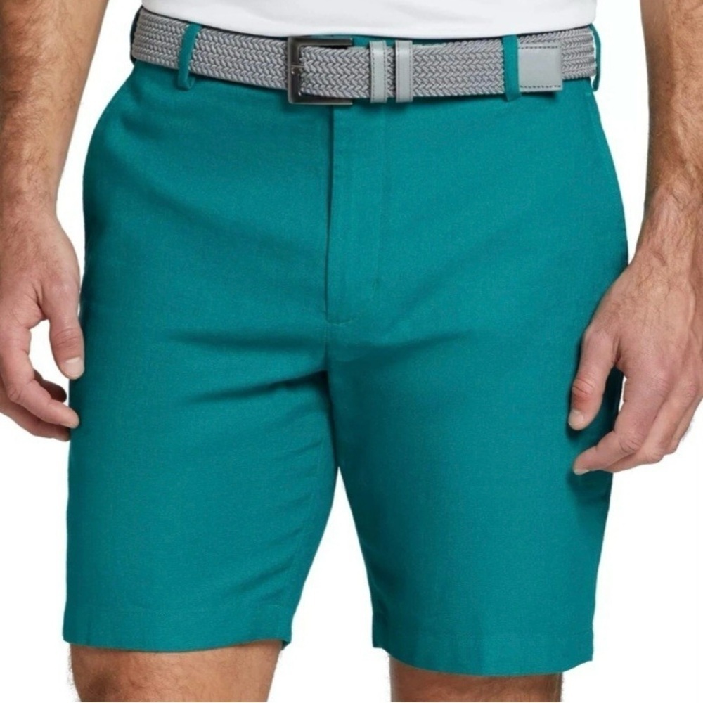 NWT Walter Hagen TEAL Flat Front Shorts 35” Waist